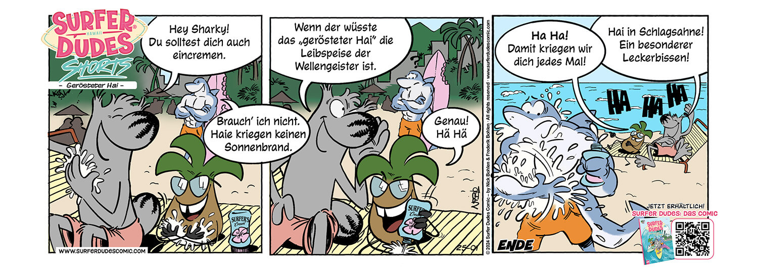 Surfer Dudes Short: Haie rösten nicht